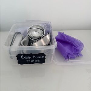 Silver Bath Bomb Molds Making Kit with Purple Bags